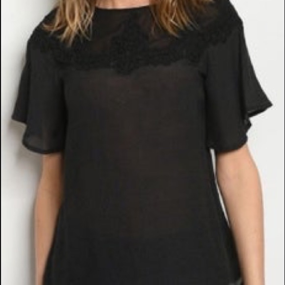 Black with lace top